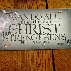 License Plate “I Can Do All Things Through Christ Who Strengthens Me” Phil 4:13
